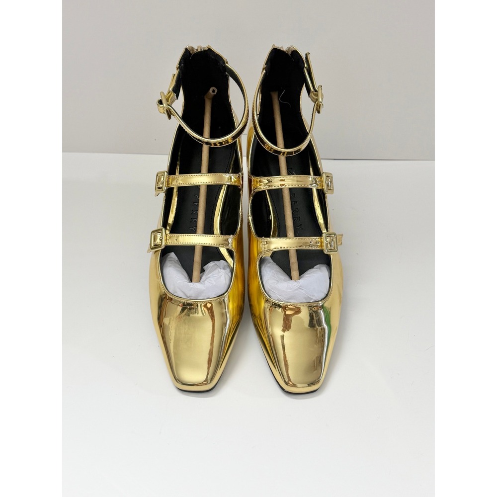 Katy Perry The Confidant Flat Mary Jane Gold Metallic Strappy Sz 9M / 39 - Picture 3 of 9